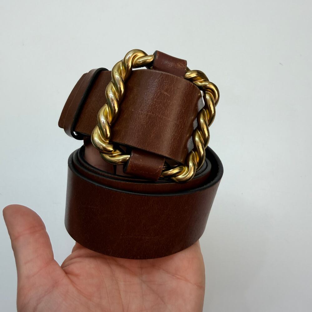 White House Black Market Brown Leather Belt Small